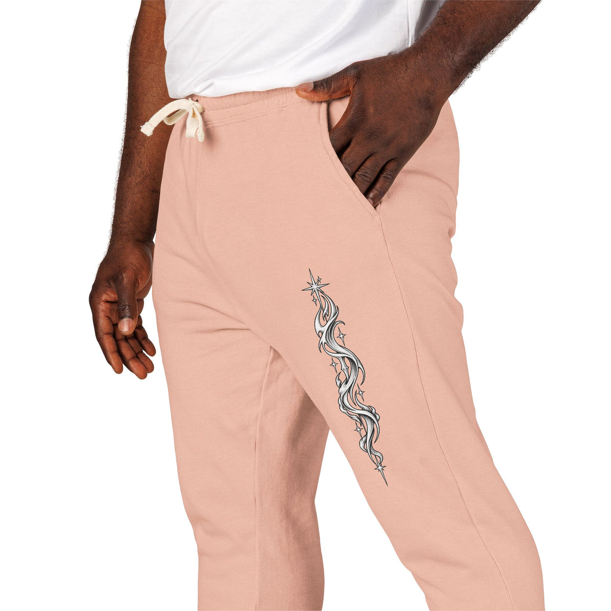 Fleece Sweatpants — Vertical Lightning Graphic Joggers