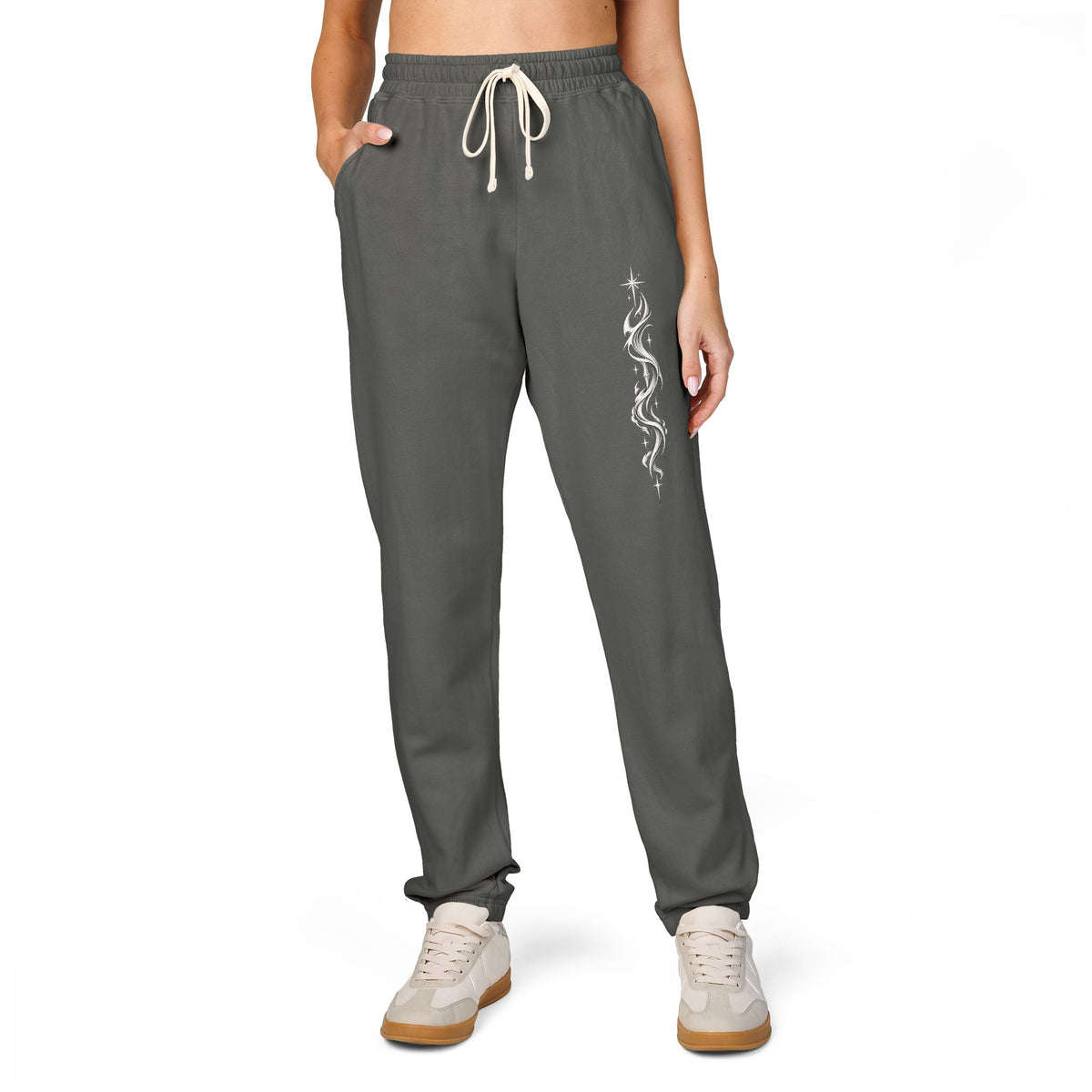Fleece Sweatpants — Vertical Lightning Graphic Joggers