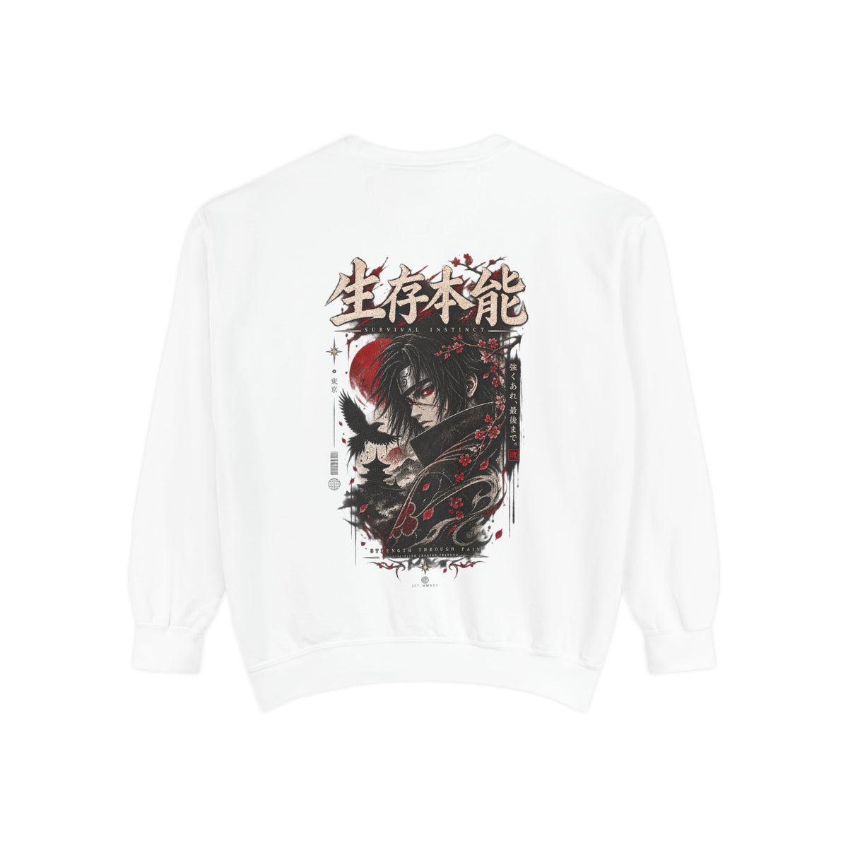 Anime Graphic Sweatshirt – Japanese Streetwear with Demon Back Print