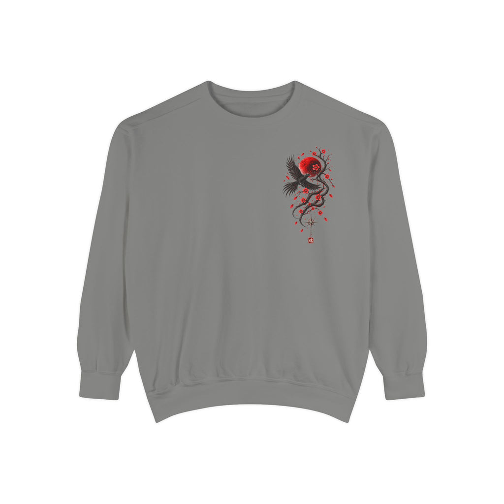 Anime Graphic Sweatshirt – Japanese Streetwear with Demon Back Print