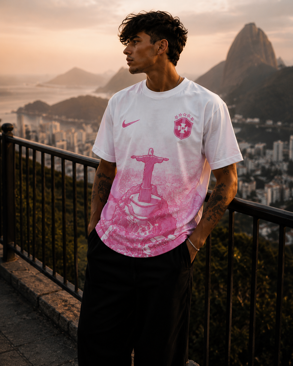 Rio Pink Cristo Graphic Tee – Premium Oversized Streetwear T-Shirt