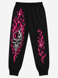 Hellstar Flame Skull Unisex Sweatpants – Black & Pink Streetwear