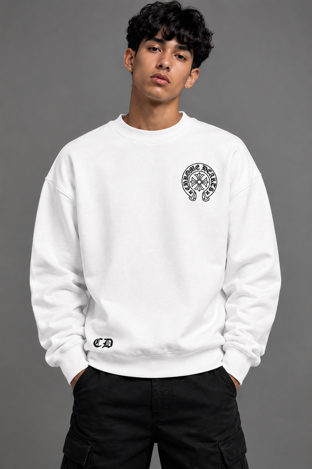 Gothic Cross Oversized Sweatshirt | Premium Streetwear