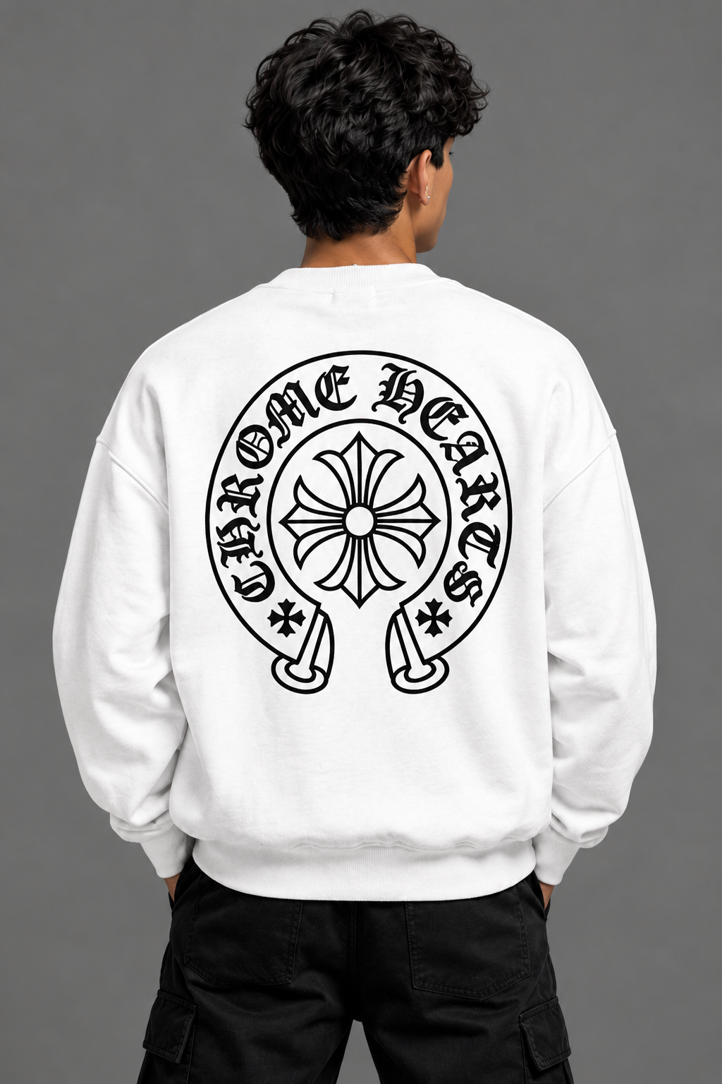 Gothic Cross Oversized Sweatshirt | Premium Streetwear