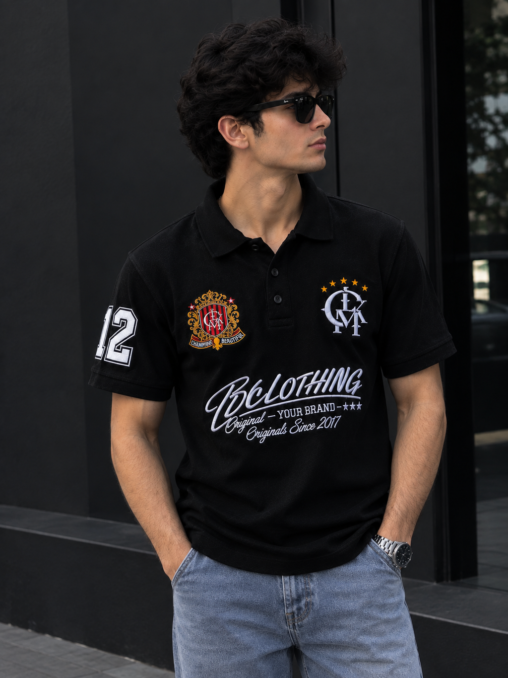 T&D Premium Black Polo T-Shirt | Bold look. Clean style. Made to stand out.