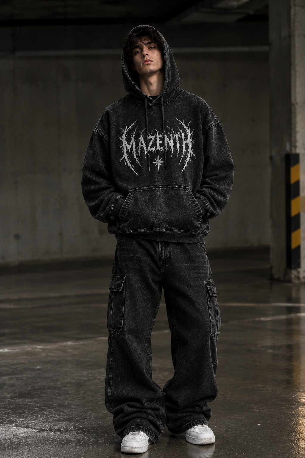 Vintage Oversized Black Hoodie