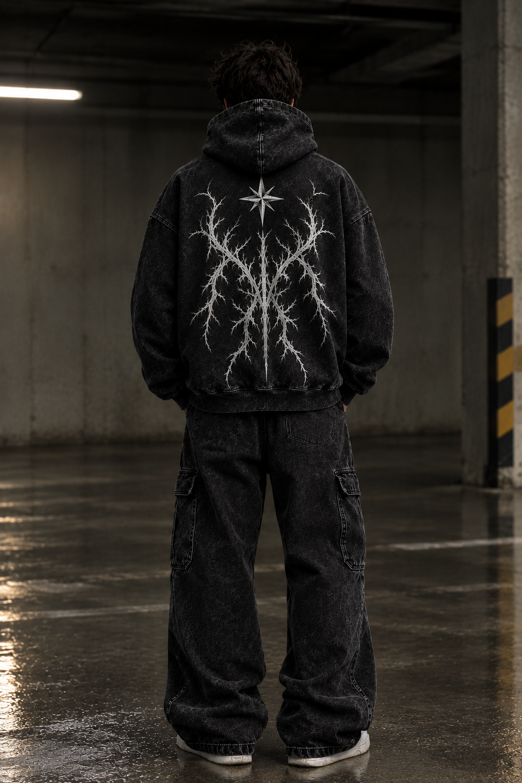 Vintage Oversized Black Hoodie