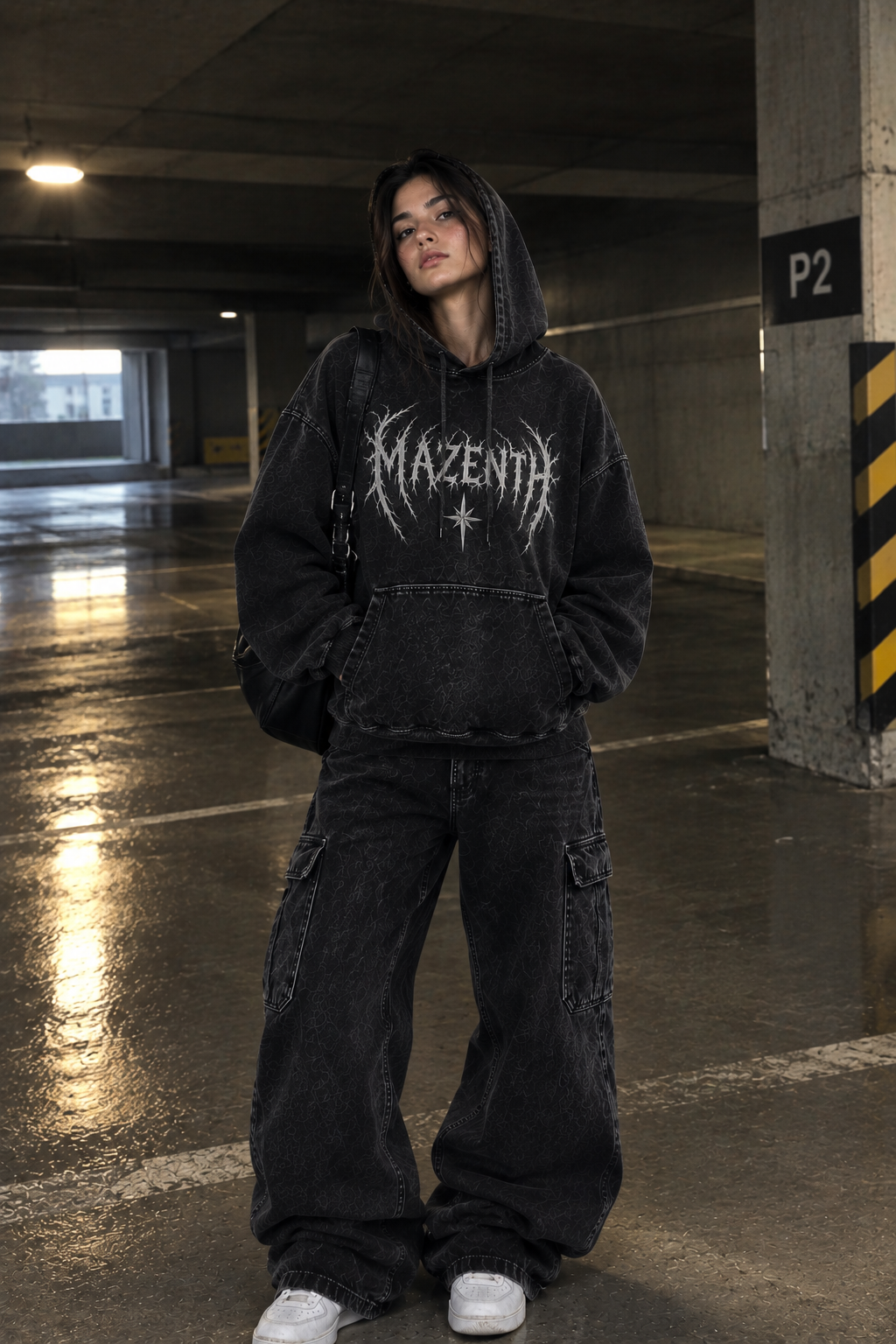 Vintage Oversized Black Hoodie