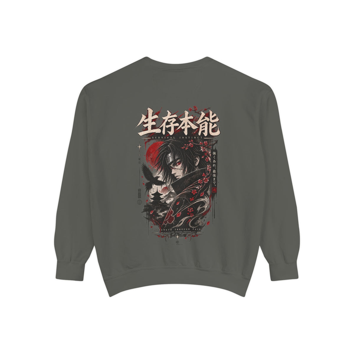 Anime Graphic Sweatshirt – Japanese Streetwear with Demon Back Print