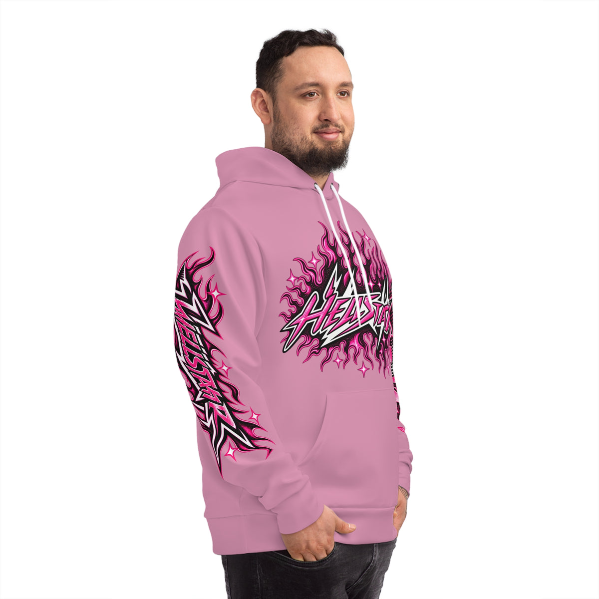Pink Palm Puff Graphic Hoodie | Oversized Streetwear Hoodie.