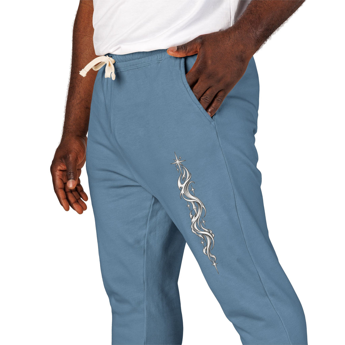 Fleece Sweatpants — Vertical Lightning Graphic Joggers