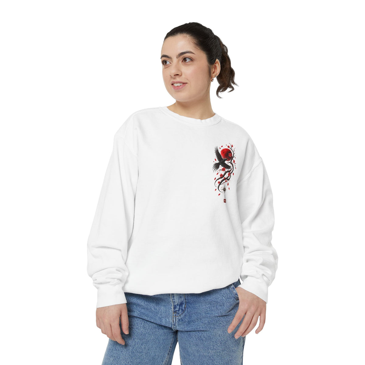 Anime Graphic Sweatshirt – Japanese Streetwear with Demon Back Print