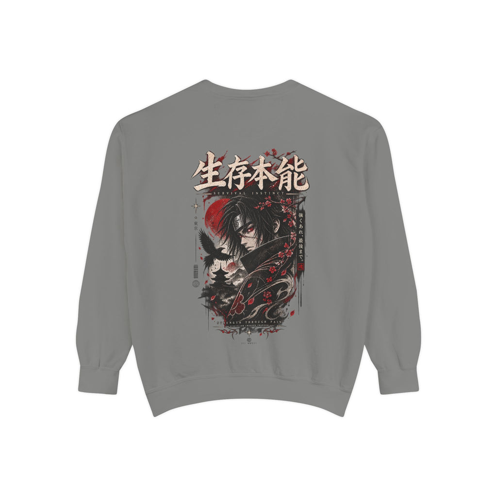 Anime Graphic Sweatshirt – Japanese Streetwear with Demon Back Print