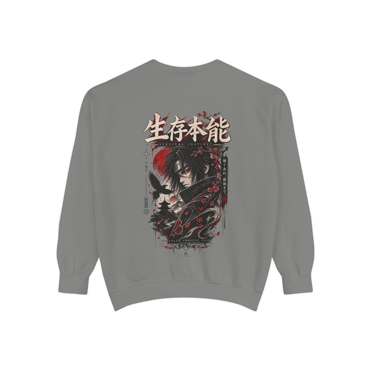 Anime Graphic Sweatshirt – Japanese Streetwear with Demon Back Print