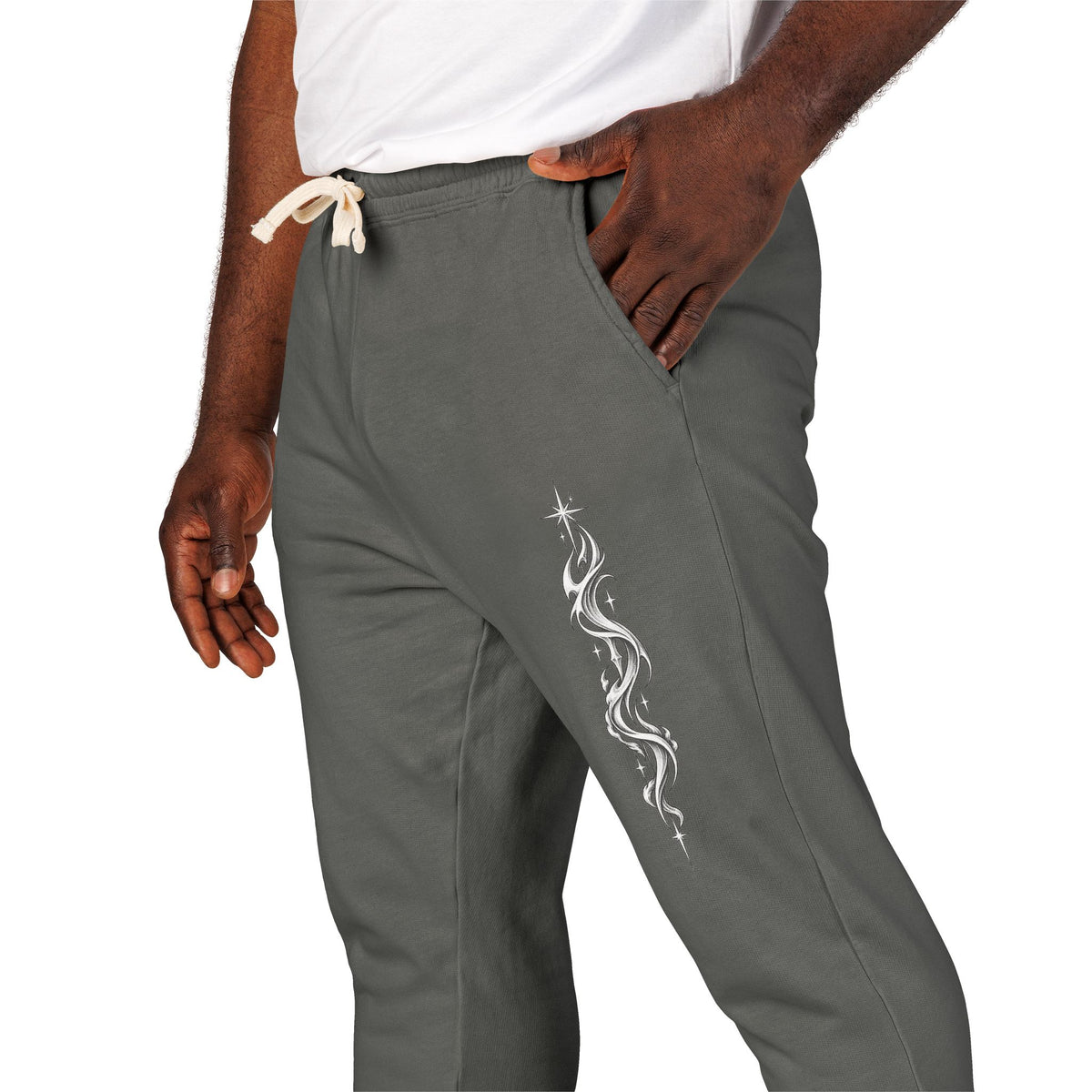 Fleece Sweatpants — Vertical Lightning Graphic Joggers