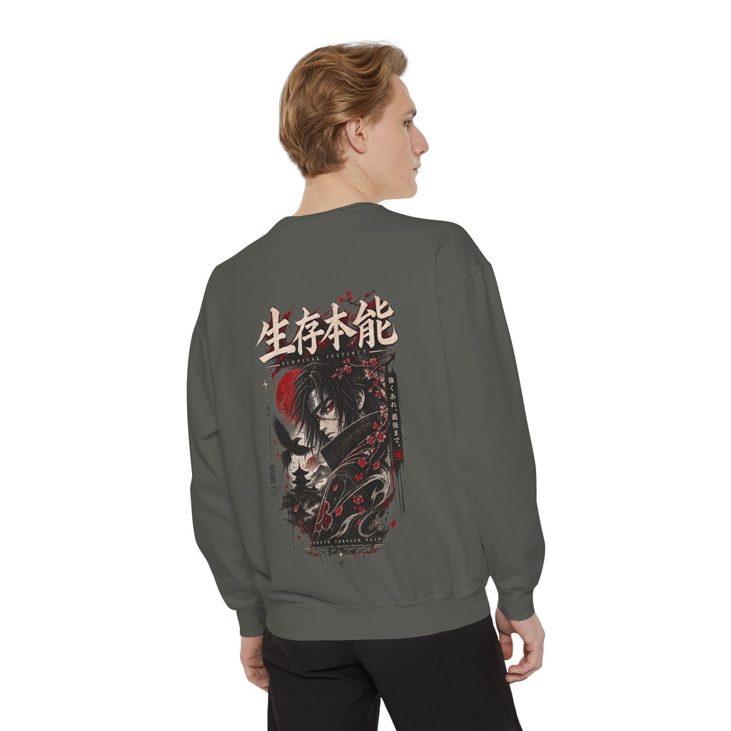 Anime Graphic Sweatshirt – Japanese Streetwear with Demon Back Print